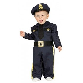 Guirca- Costume Policier bébé 12/24 Mois, 87611, Bleu, 2 Anni