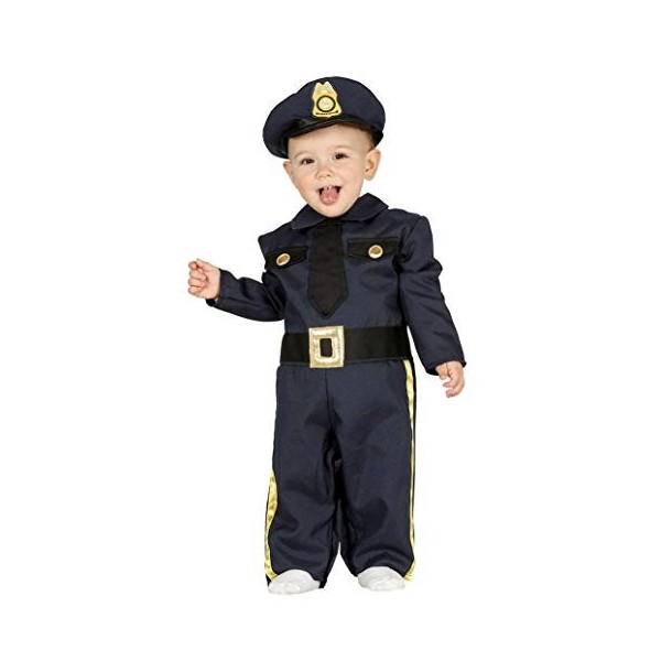 Guirca- Costume Policier bébé 12/24 Mois, 87611, Bleu, 2 Anni