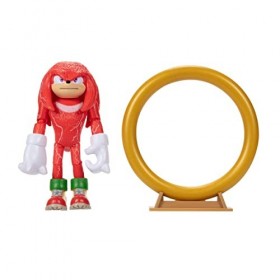 Sonic The Hedgehog 2 Movie - 41496 - Figurine articulée 10cm - Personnage Knuckles + Carte et Sac pour Les Anneaux
