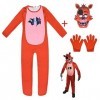 Jiumaocleu Costume de jeu Five Nights pour garçons et filles FNAF Combinaison effrayante avec masque dhorreur, costume de fê