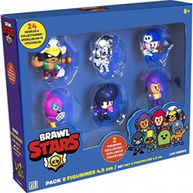 Brawl Stars - Pack 8 Figurines 4.5 Cm - Brawlers Team A - Personnages de Jeux Vidéos - Dès 8 ans - Lansay