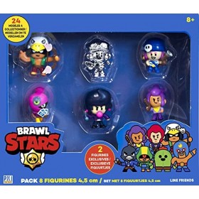 Brawl Stars - Pack 8 Figurines 4.5 Cm - Brawlers Team A - Personnages de Jeux Vidéos - Dès 8 ans - Lansay