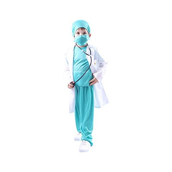 Enfants Docteur Habiller Jeu de rôle Costume hôpital médecin infirmière déguisement Tenue Semblant Jouet Halloween Cosplay Co