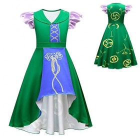 OBEEII Deguisement de Sorcière Fille Halloween Enfant Deguisement Sanderson Sister Costume avec Manteau Perruque Tenue de Fêt