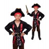 Magicoo Costume de pirate pour enfant garçon Rouge/noir/marron - Costume de pirate pour enfant garçon S 