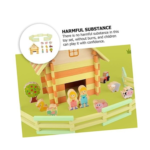 Toyvian 1 Ensemble Modèle De Maison en Rondins Jouet De Puzzle Jouets Jouet pour Enfants Jouet De Ferme pour Enfants Jouet De