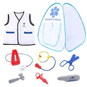 Cipliko Docteur | Déguisement Docteur, Ensemble Jeu rôle, Jeu Simulation, 8 pièces - Faire Semblant Jouer Docteur Playset dév