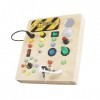 Harilla Panneau de commande en bois avec interrupteur lumineux, jouet sensoriel, jeu dintérieur, jouet éducatif précoce, pan