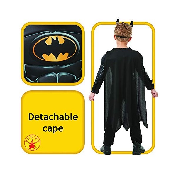 Rubies Rubies-I-300075XL Batman DC Comics Officiel-Déguisement Luxe 80 Enfant -Taille 9-10 Ans, 300075, Noir