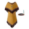 ReliBeauty Déguisement Indienne Costume Amérindien pour Fille Marron, 12 ans, 150