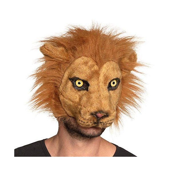 BOLAND BV Masque lion peluche adulte - Marron - Taille Unique