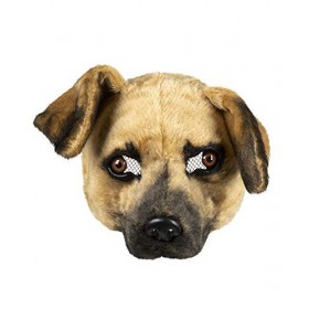 Masque Chien Peluche Adulte - Marron - One-Size