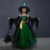 IMEKIS Fille Maléfique Déguisement dHalloween Enfants Diable Habillement Sans Manches Sorcière Tulle Jupe avec Chapeau, Manc