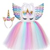 Robe de tutu de princesse licorne pour filles pour fête danniversaire de filles, Adorable robe de licorne pastel 8-9 ans 13