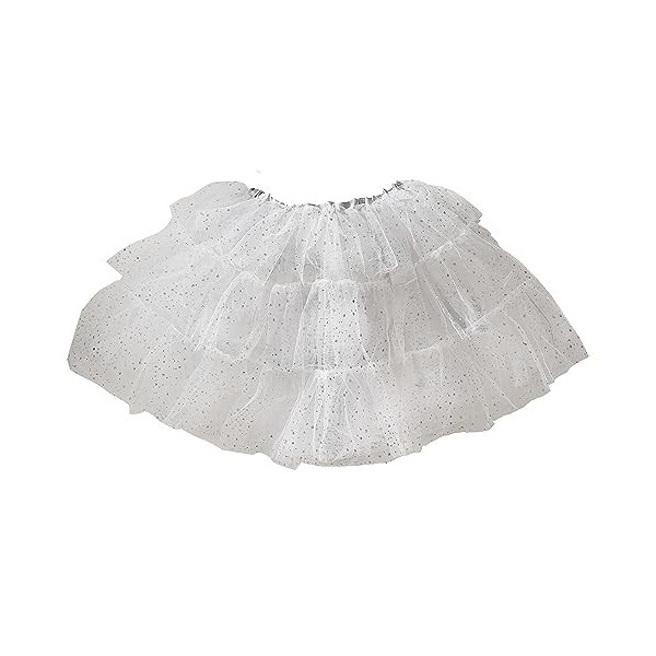 Ginger Ray Girls White & Starlight Silver Sparkle Fairy Princess Tutu for Christmas Costume Parties Age: 3-5 Years