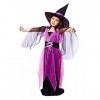 Costume de sorcière - fille - violet - noir - carnaval - halloween - taille m - 4/5 ans - idée de cadeau danniversaire de No