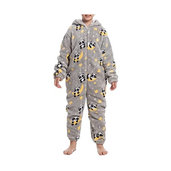 Enfants Onesie Pyjamas Doux Fuzzy One Piece Pyjamas Automne Hiver Chaud À Capuche Loungewear À La Mode Mignon Dessin Animé Mo