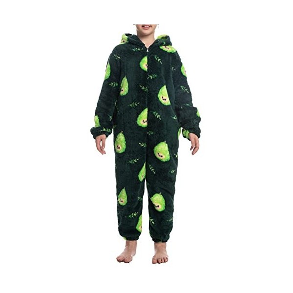 Enfants Onesie Pyjamas Doux Fuzzy One Piece Pyjamas Automne Hiver Chaud À Capuche Loungewear À La Mode Mignon Dessin Animé Mo