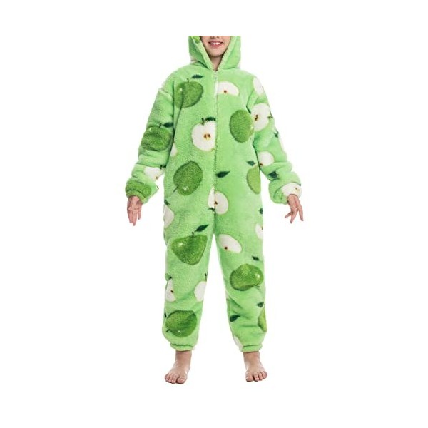 Enfants Onesie Pyjamas Doux Fuzzy One Piece Pyjamas Automne Hiver Chaud À Capuche Loungewear À La Mode Mignon Dessin Animé Mo