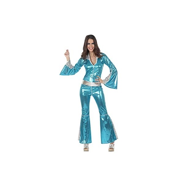 Atosa - 10392 - Costume - Déguisement Femme Disco Bleu - Taille M-L