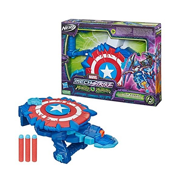 Marvel Avengers Mech Strike Monster Hunters Captain America Monster Blast Shield Jouet de Jeu de rôle pour Enfants à partir d