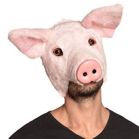 BOLAND BV Masque cochon peluche adulte - Rose - Taille Unique