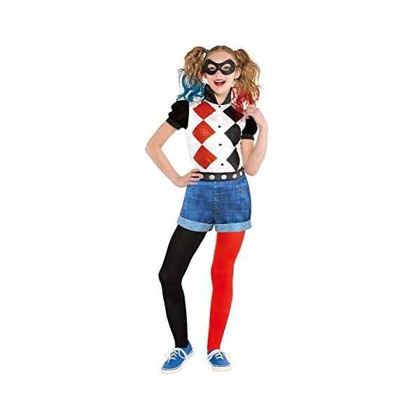 amscan 9906096EU Harley Quinn Costume classique 10-12 ans, Noir