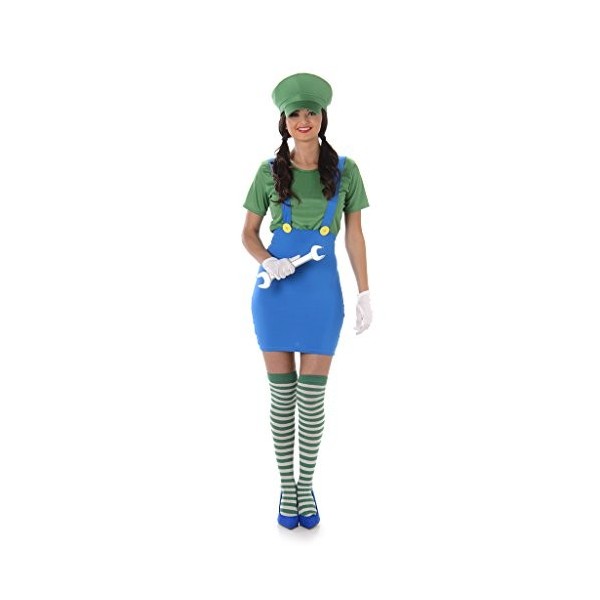 Karnival- Girl Plumbers Green Costumes, 81003, Vert, Petit