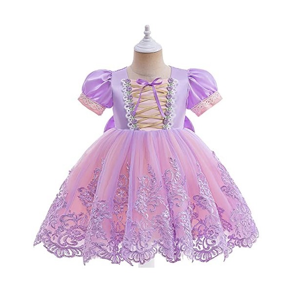 IBTOM CASTLE Filles Princesse Robe+Accessoires Raiponce Ensemble Conte De Fées Cosplay Halloween Carnaval Costumes Noël Anniv