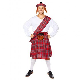 amscan 9908733 Robe hawaïenne pour fête dété Bleu Taille 14-16 Écosse Costume dHalloween Grande taille Rouge