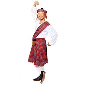 amscan 9908733 Robe hawaïenne pour fête dété Bleu Taille 14-16 Écosse Costume dHalloween Grande taille Rouge