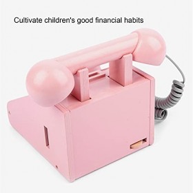 Jouets Téléphoniques Vintage, Banque de Pièces de Téléphone Fixe pour Enfants de 3 Ans et Plus pour la Maison Rose 