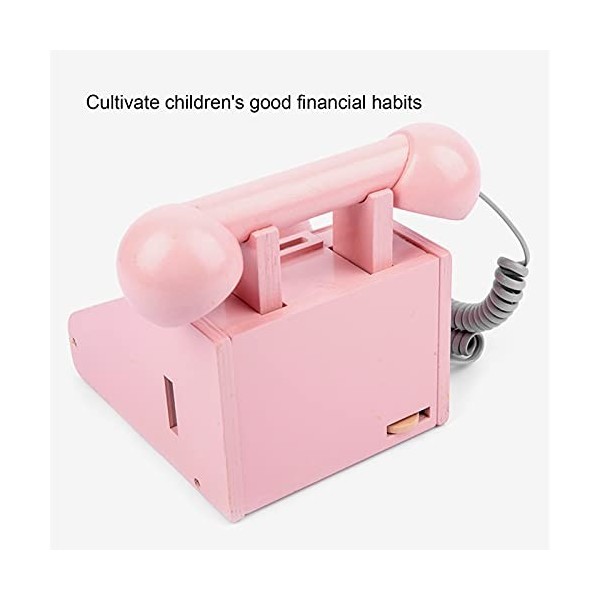 Jouets Téléphoniques Vintage, Banque de Pièces de Téléphone Fixe pour Enfants de 3 Ans et Plus pour la Maison Rose 