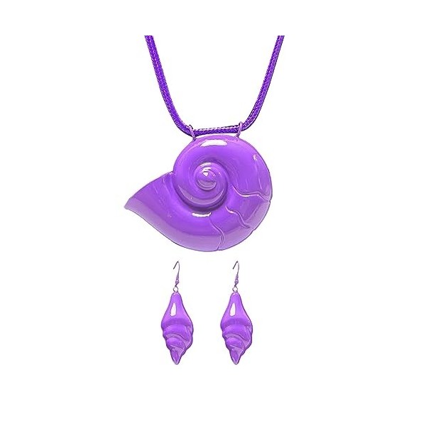 CozofLuv Ursula Collier Coquillage Costume Collier Coquillage Proess Collier Coquillage Collier Plus Taille, Fer