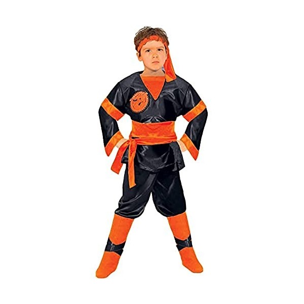 Ciao Dragon Ninja Black Costume Enfant Taille 7-9 Ans , Noir/Orange