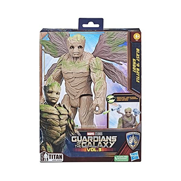 Marvel Studios Gardiens de la Galaxie Vol. 3, Titan Hero Series, Figurine Deluxe Blast N Battle Groot de 29 cm