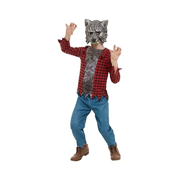 Werewolf Costume, Red, with Top, Trousers & EVA Mask, L 