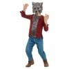 Werewolf Costume, Red, with Top, Trousers & EVA Mask, L 
