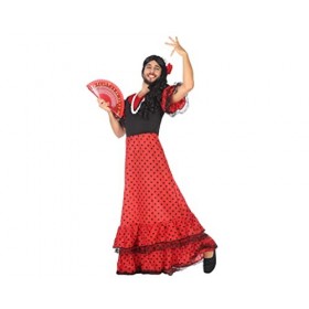 Atosa-95456 Atosa-95456-Costume-Déguisement Danseuse Flamenco M-L-Adulte, Homme, 95456, Rouge, M-L