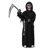 Sensemann Costume Sense Masque Crâne Gants Unisexe Costume Grim Reaper pour Halloween Fête Décoration Cosplay 7-9 Ans, Noir 