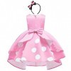 Enfants Bébé Filles Robe Tutu à Pois avec Bandeau Doreille, Déguisement pour Fête de Noël Carnaval Anniversaire Halloween, S