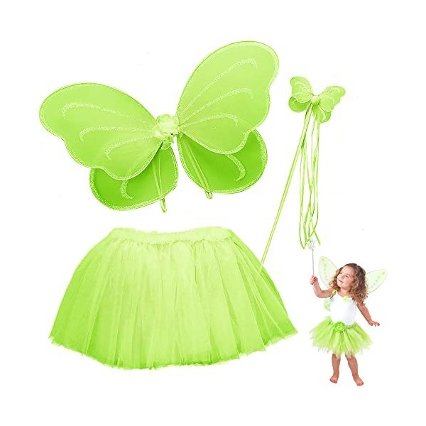 Butterfly Craze Heart to Heart Ensemble de Costume Classique Fée Clochette Déguisement pour Enfant - Tutu/escadre/Baguette Ma