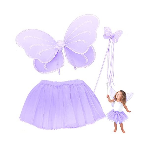 Butterfly Craze Heart to Heart Ensemble de Costume Classique Fée Clochette Déguisement pour Enfant - Tutu/escadre/Baguette Ma