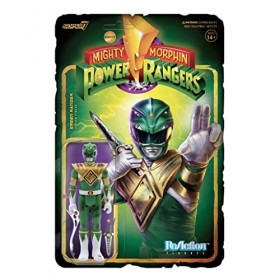 SUPER7 Mighty Morphin Power Rangers Figurine Reaction Green Ranger Battle Damaged 10 cm