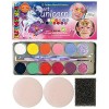 Eulenspiegel- Metall Sweet Unicorn 212264 – Palette Vegan, Licorne, kit de Maquillage pour Enfants, Carnaval, Unisexe-Adulte,