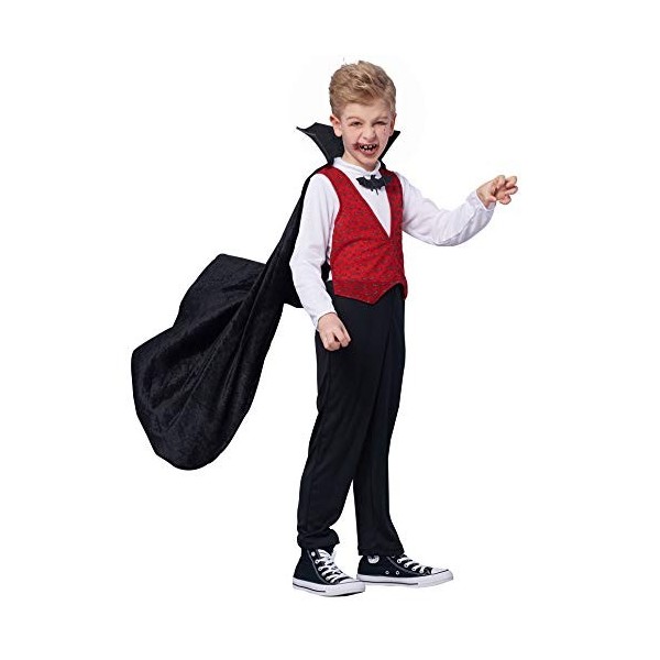 IKALI Costume Vampire Garçons, Enfants Halloween Dracula Cape Déguisement 4PCS