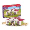 Schleich 42344 Centre équestre avec cavalière et chevaux, dès 5 ans, Horse Club - coffret, 57 x 14 x 38 cm