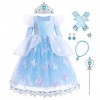 IBAKOM Fille Robe Princesse Cendrillon Costume Déguisement Conte Fées Sophia Raiponce Cosplay Halloween Carnaval Noël Habille