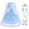 IBAKOM Fille Robe Princesse Cendrillon Costume Déguisement Conte Fées Sophia Raiponce Cosplay Halloween Carnaval Noël Habille