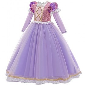 Filles Princesse Robe+Accessoires Raiponce Ensemble Conte De Fées Cosplay Halloween Carnaval Costumes Noël Anniversaire Fête 